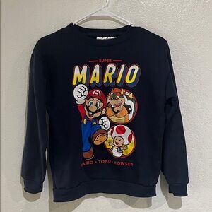 Super Mario Kids Graphic Crewneck Sweatshirt - Navy